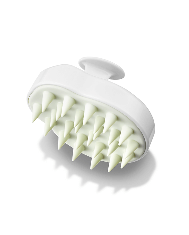 scalp massager uses gentle silicone tips to stimulate the follicles on the scalp by boosting blood circulation, encouraging all the nutrients to rush to the surface